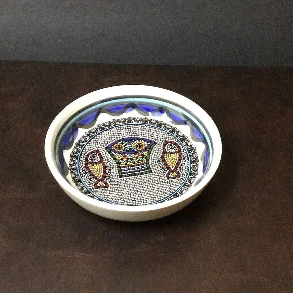 Vintage, Mosaic, fish, trinket bowl